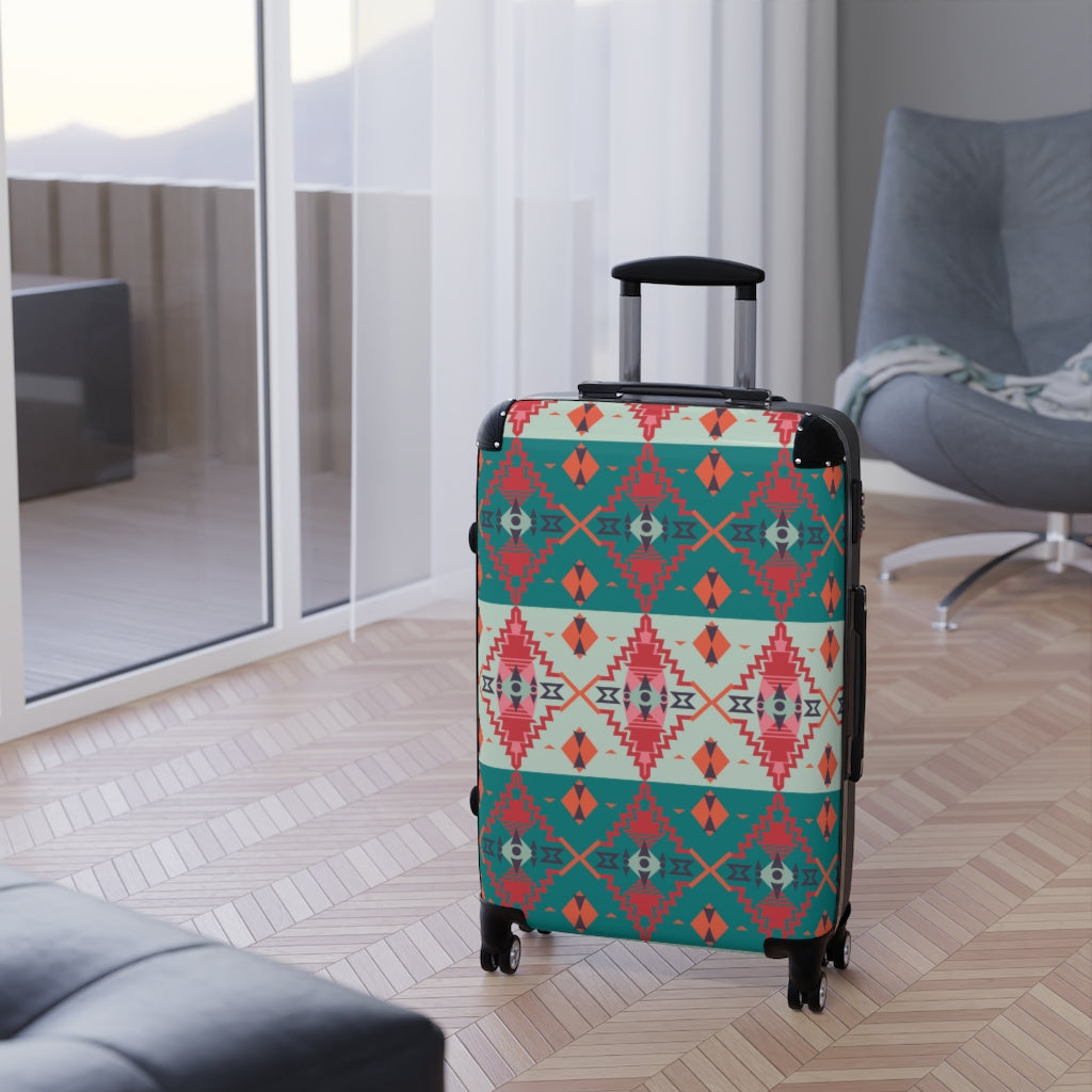 Southwestern Hardshell Luggage Set - Sahara Sunset Design, 3 Sizes (20/24/28 Inch) for Travel, Vacation & Business Trips