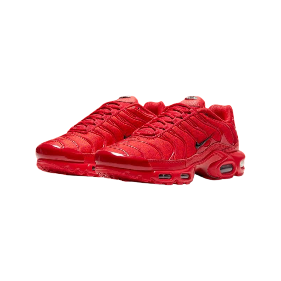 Nike Air Max Plus Running Shoes - Lava Red, University Red & Black Colorway | Comfortable Cushioned Sneakers for Men & Women | Perfect for Gym, Running & Casual Wear