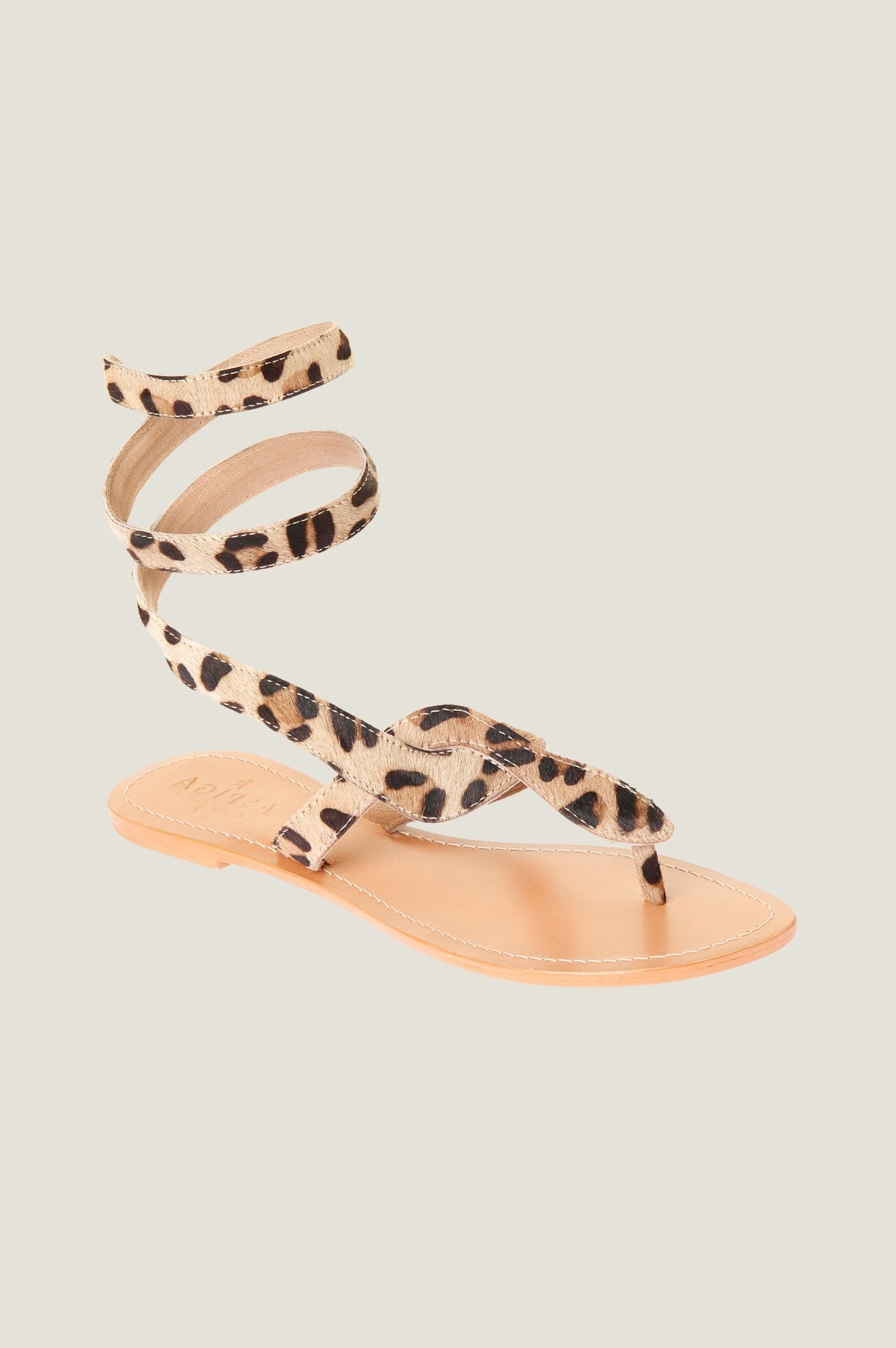 Cobra Wrap Sandals for Women - Fashionable Leopard Print Flat Sandals | Perfect for Beach, Vacation, and Summer Outfits