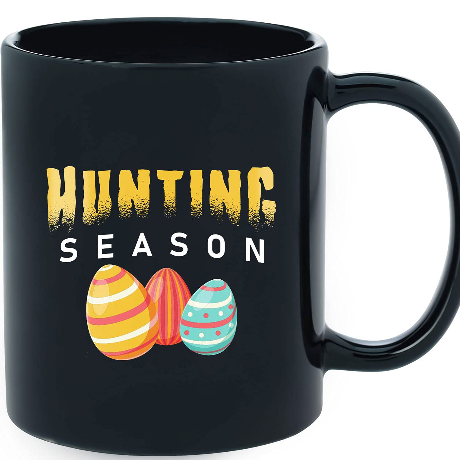 Easter Ceramic Coffee Mug 11oz & 15oz - Novelty Easter Egg Hunting Gift Cup for Tea & Coffee - Perfect for Easter Day Celebrations, Egg Hunt Parties & Spring Season Gifts