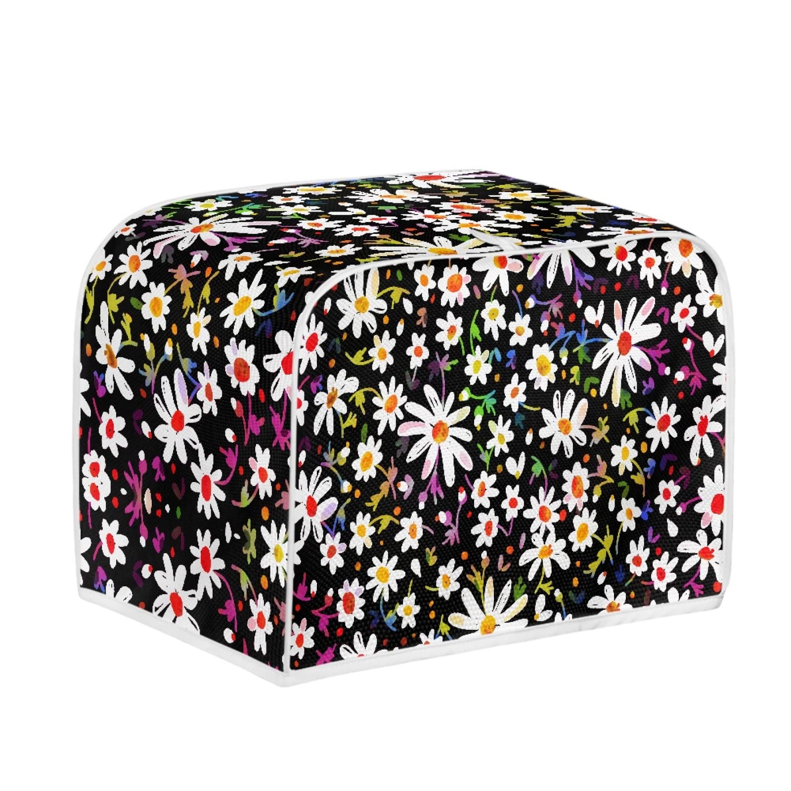 Dreaweet Abstract Daisy Toaster Cover - Dust Protection Bread Maker Cover - Stain Resistant & Machine Washable Kitchen Appliance Cover - Perfect for Home, Kitchen Decor & Holiday Gifts