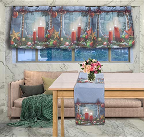 Violet Linen Glories Decorative Illuminated LED Christmas Table Runner - 12