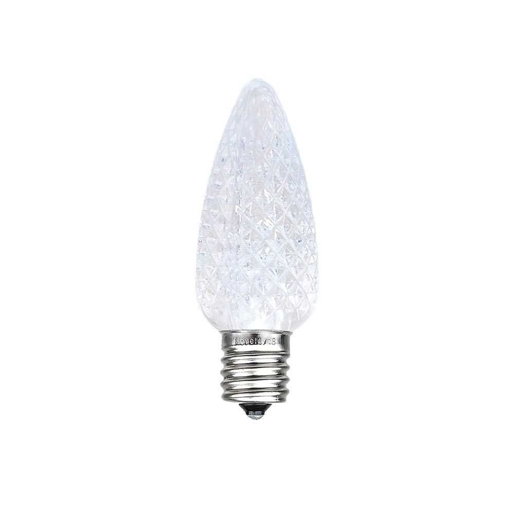 25-Pack C7 LED Faceted Ultra Bright Dimmable Christmas Light Bulbs - Pure White Outdoor String Lights for Holiday Decorations, Tree Lighting & Festive Home Decoration