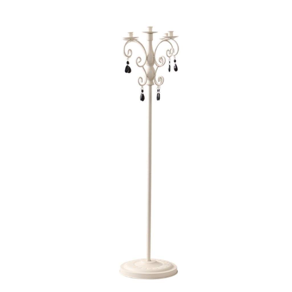 MJSM White Iron Candle Holder Set - 5-Piece Vintage Candlesticks for Weddings, Home Decor & Romantic Ambiance | Rustic Floor Candelabra for Dining Room, Living Room & Special Occasions