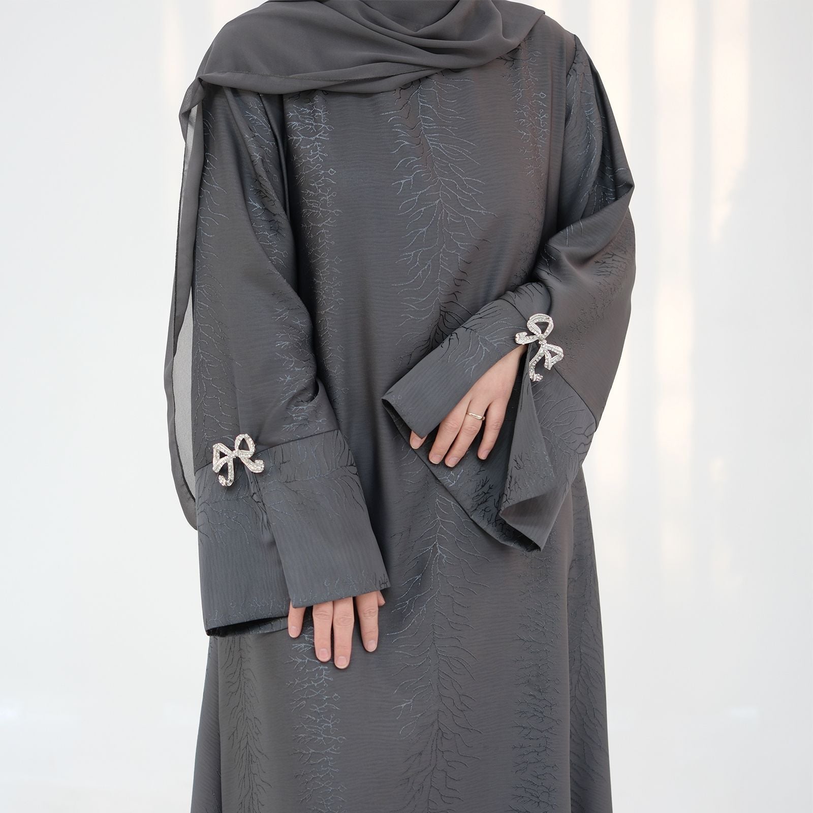 Elegant Jacquard Bow Dress for Women - Perfect for Parties, Weddings & Special Occasions