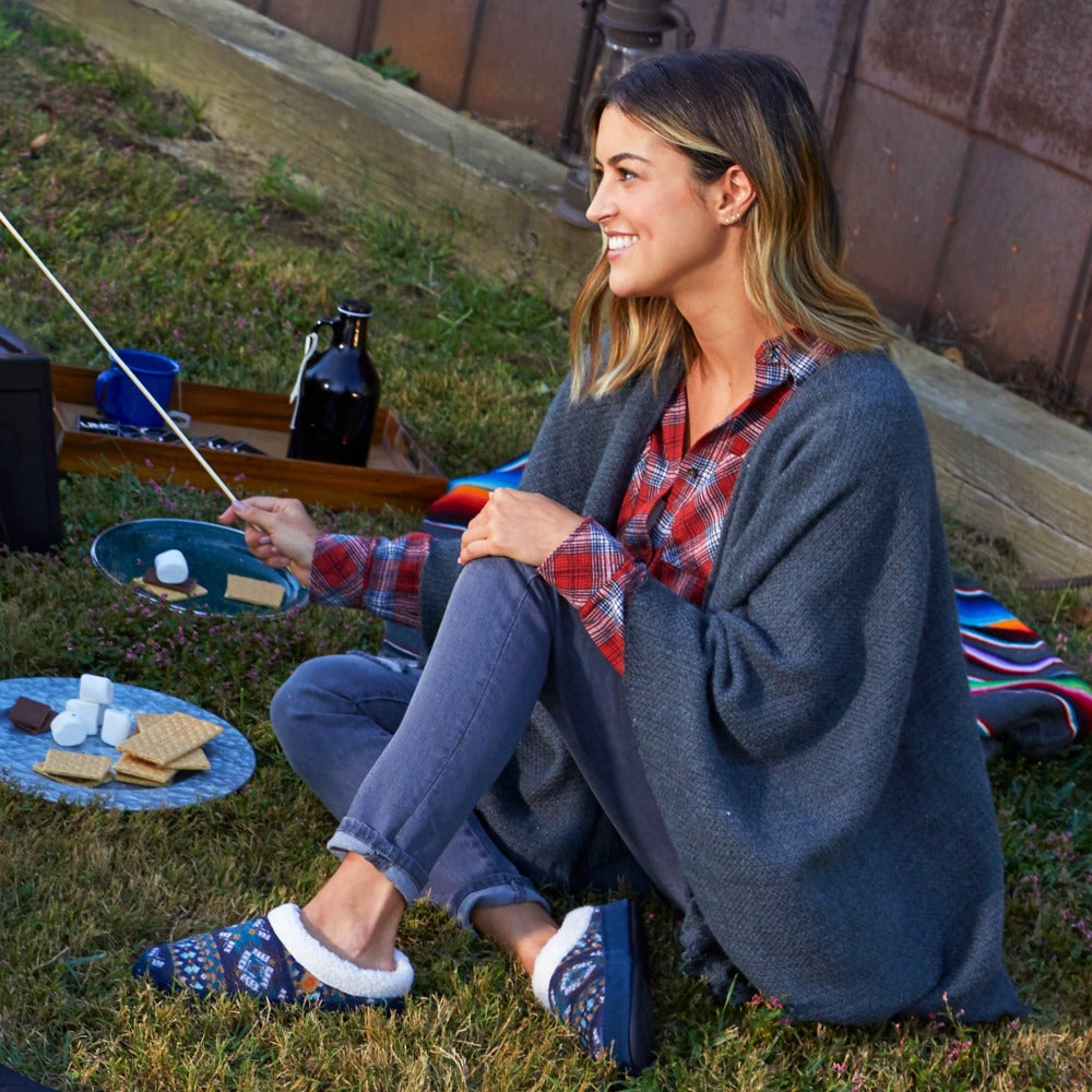 Women's Fairisle Knit Clog Slippers - Cozy Indoor/Outdoor House Shoes with Non-Slip Sole | Perfect for Home, Garden & Quick Errands