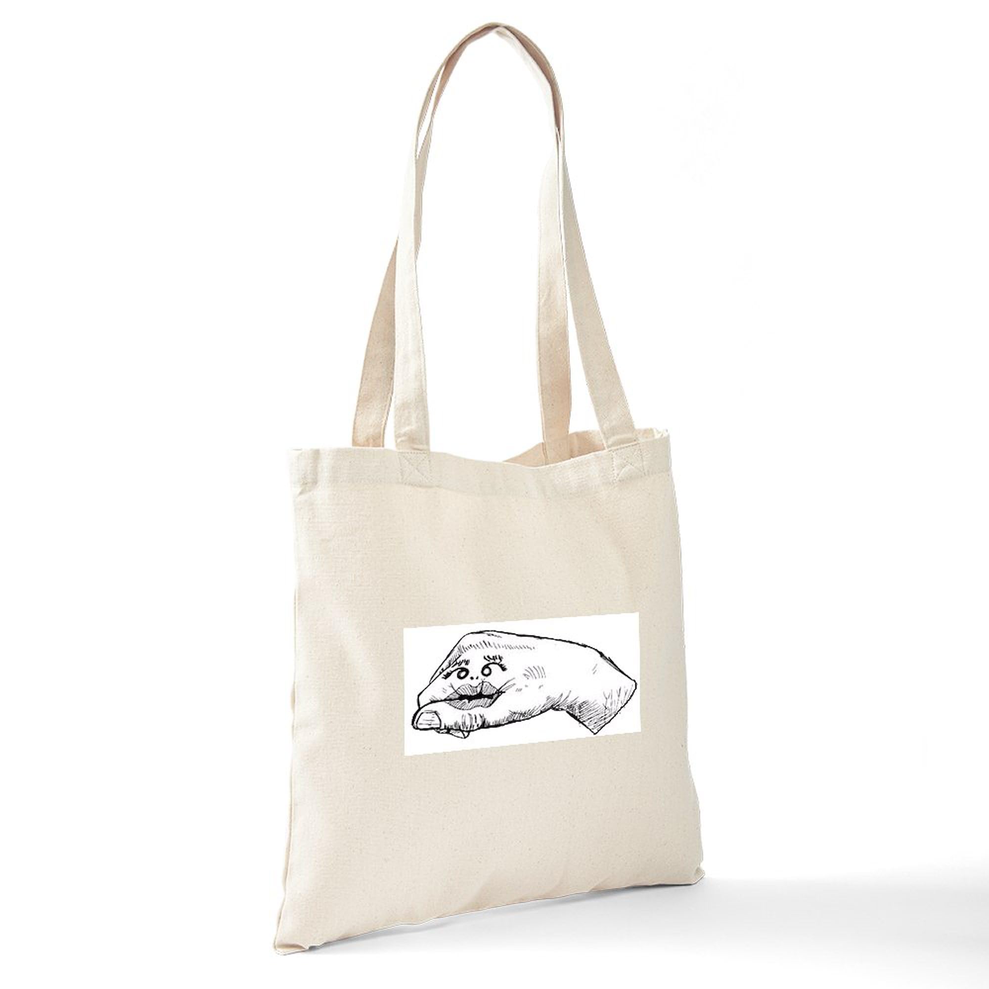 Eco-Friendly Talking Hand Tote Bag - Natural Canvas Reusable Shopping Bag for Groceries, Beach & Daily Use