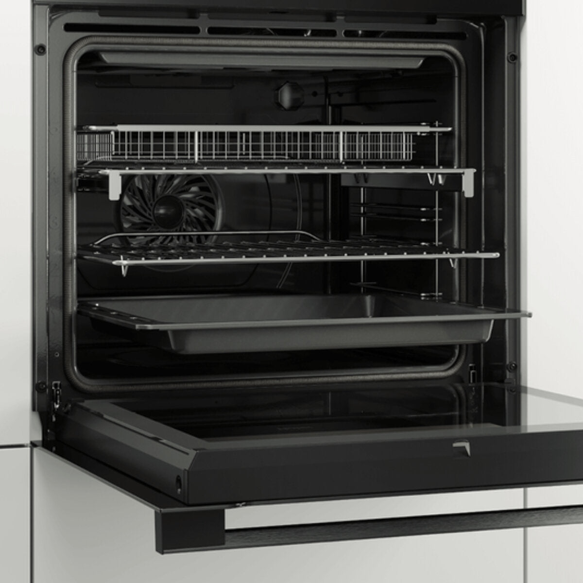 Haier 60cm Pyrolytic Self-Cleaning Oven with 14 Cooking Functions, Air Fryer & WiFi Connectivity (HWO60S14TPB2) - Perfect for Baking, Roasting & Smart Kitchen Cooking