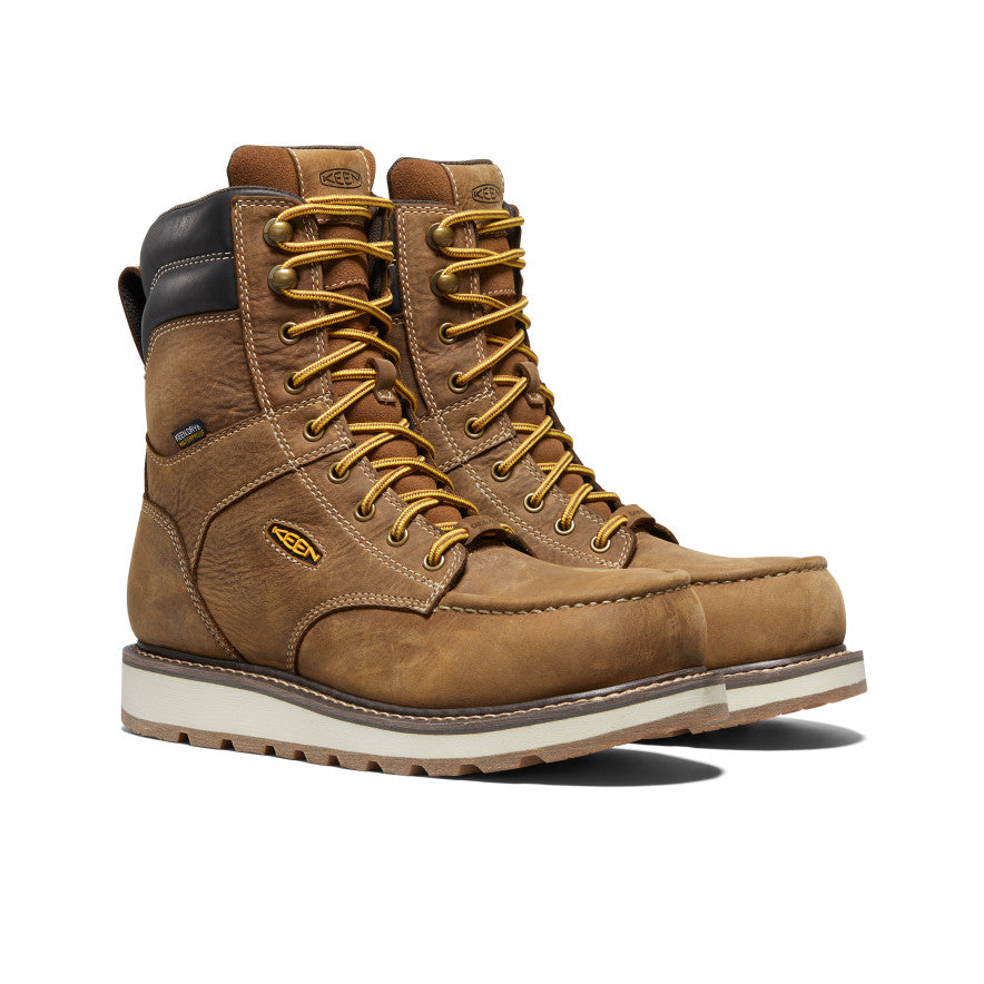 Men's Cincinnati 8 Waterproof Work Boots with Carbon Toe - Belgian/Sandshell - Durable Safety Boots for Construction, Hiking & Outdoor Work