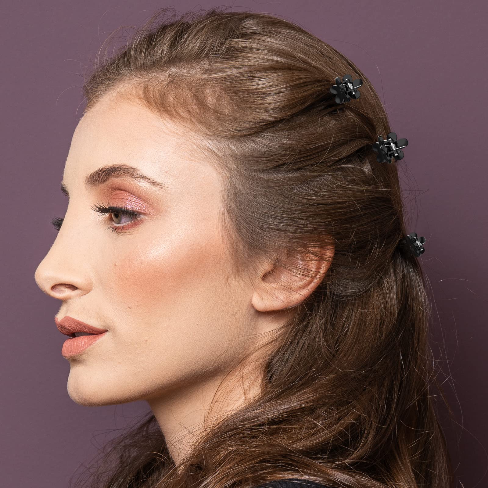 100 Mini Flower Hair Clips for Women - Creaseless Styling Claw Clips for Bangs & Tiny Hair - Perfect for Everyday, Parties & Weddings