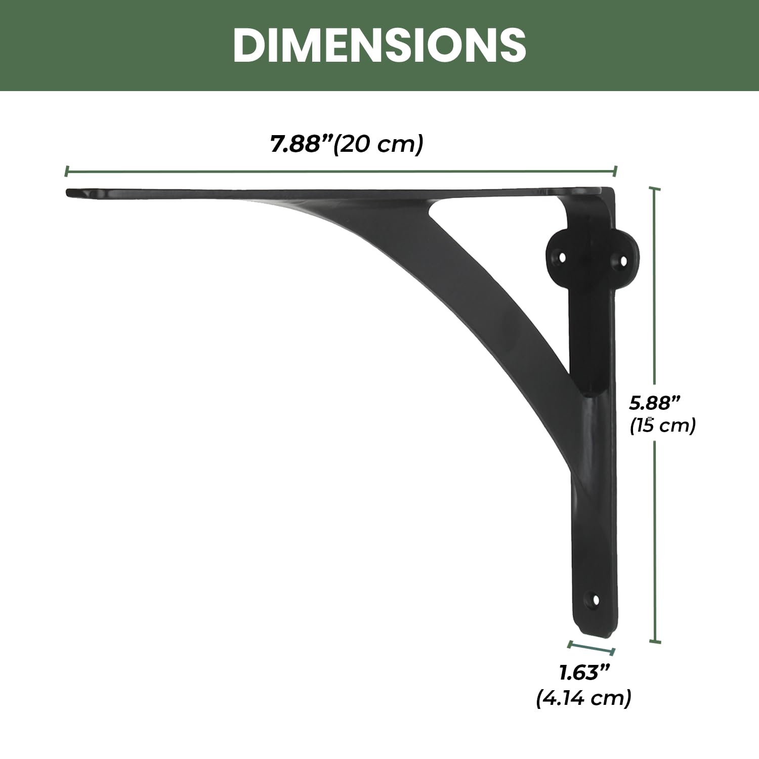 Heavy Duty Black Iron Shelf Brackets for 6