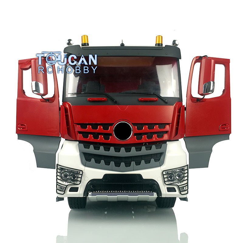 1/14 Scale LESU 3-Speed RC Truck Kit with Metal Chassis, Locking Differential & Servo Motor - Remote Control Tractor Truck for Off-Roading, Crawling & Collectors (Paintable Cabin & Equipment Rack)