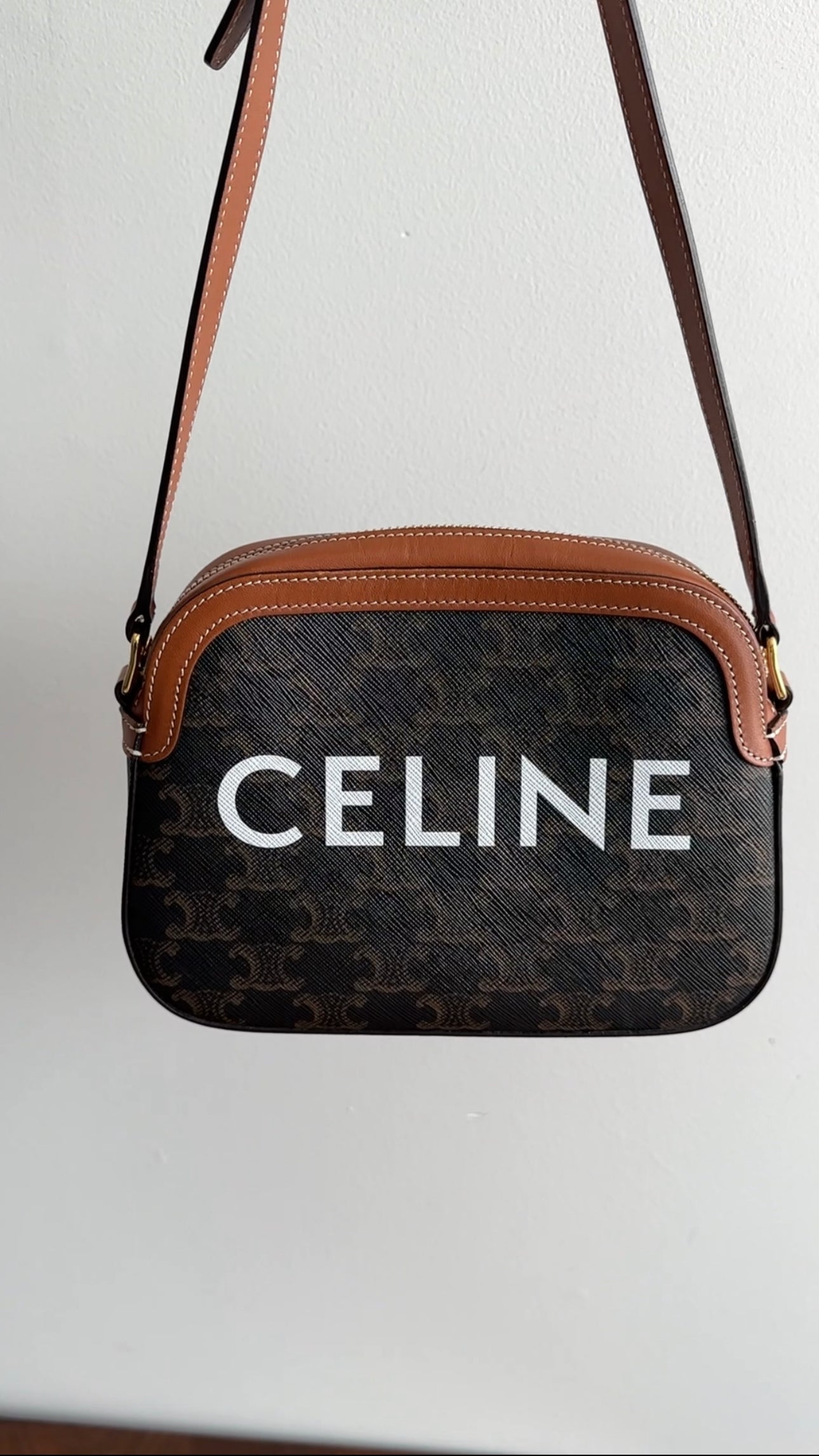 Celine Triomphe Small Crossbody Bag - Coated Canvas with Logo - Perfect for Everyday Use, Travel & Date Night