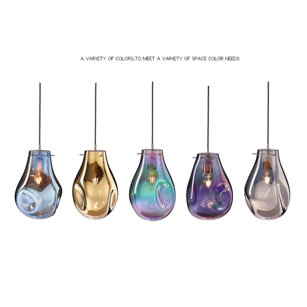 Modern LED Chandelier - Glass Lantern Postmodern Single Head Ceiling Pendant Light for Restaurant, Bar, Cafe, Study & Home Decor - Elegant European Style Hanging Light for Dining Room, Living Room & Aisle Lighting