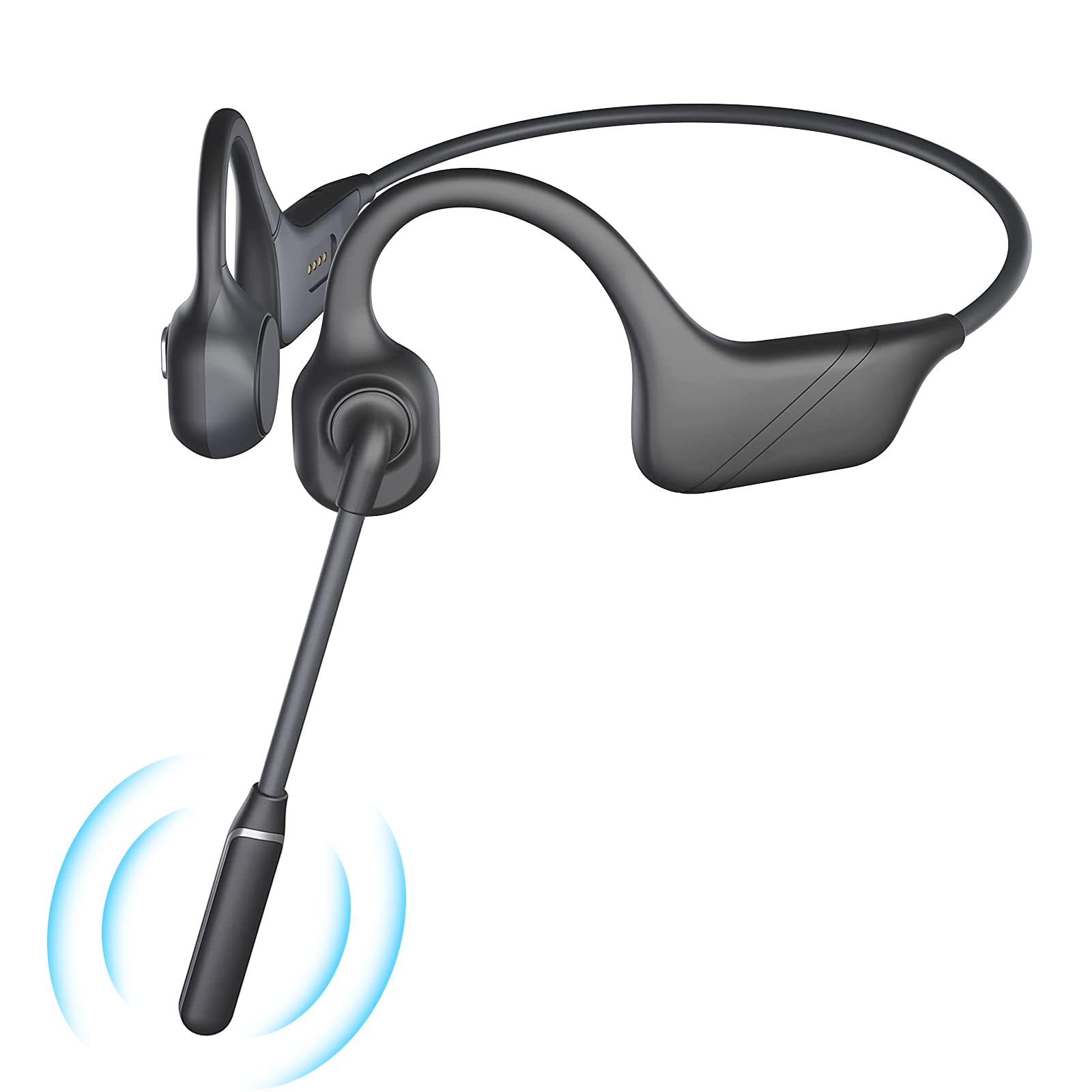 Bone Conduction Headphones with Mic - Open-Ear Bluetooth Headphones with Noise Canceling Boom Mic | Wireless Stereo Headset for Running, Cycling, Workouts & Outdoor Activities | Perfect for Meetings, Driving, Home Office & Online Classes