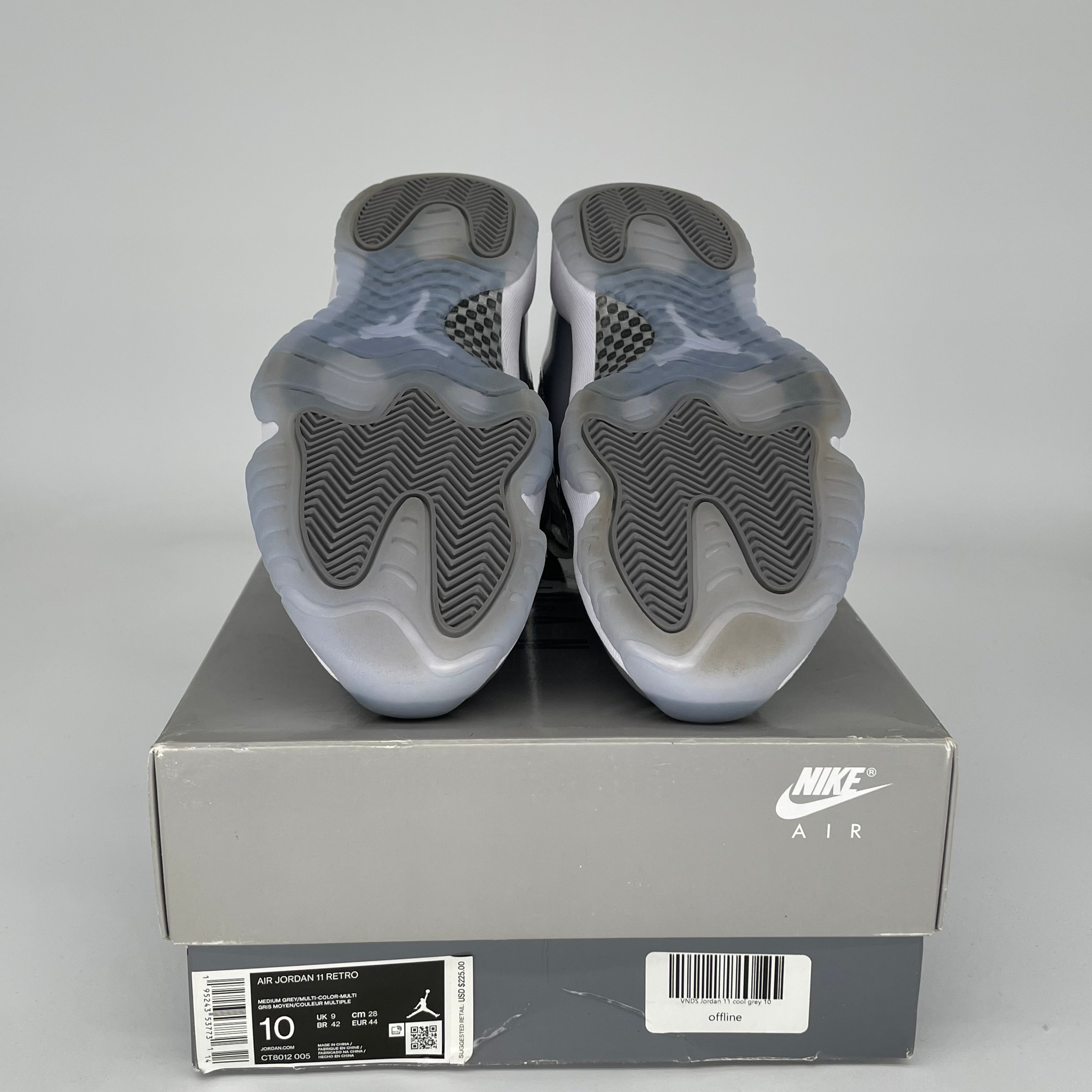 AIR JORDAN 11 Retro Cool Grey Basketball Shoes Men's Size 10 - CT8012-005 for Sneaker Collectors & Court Performance