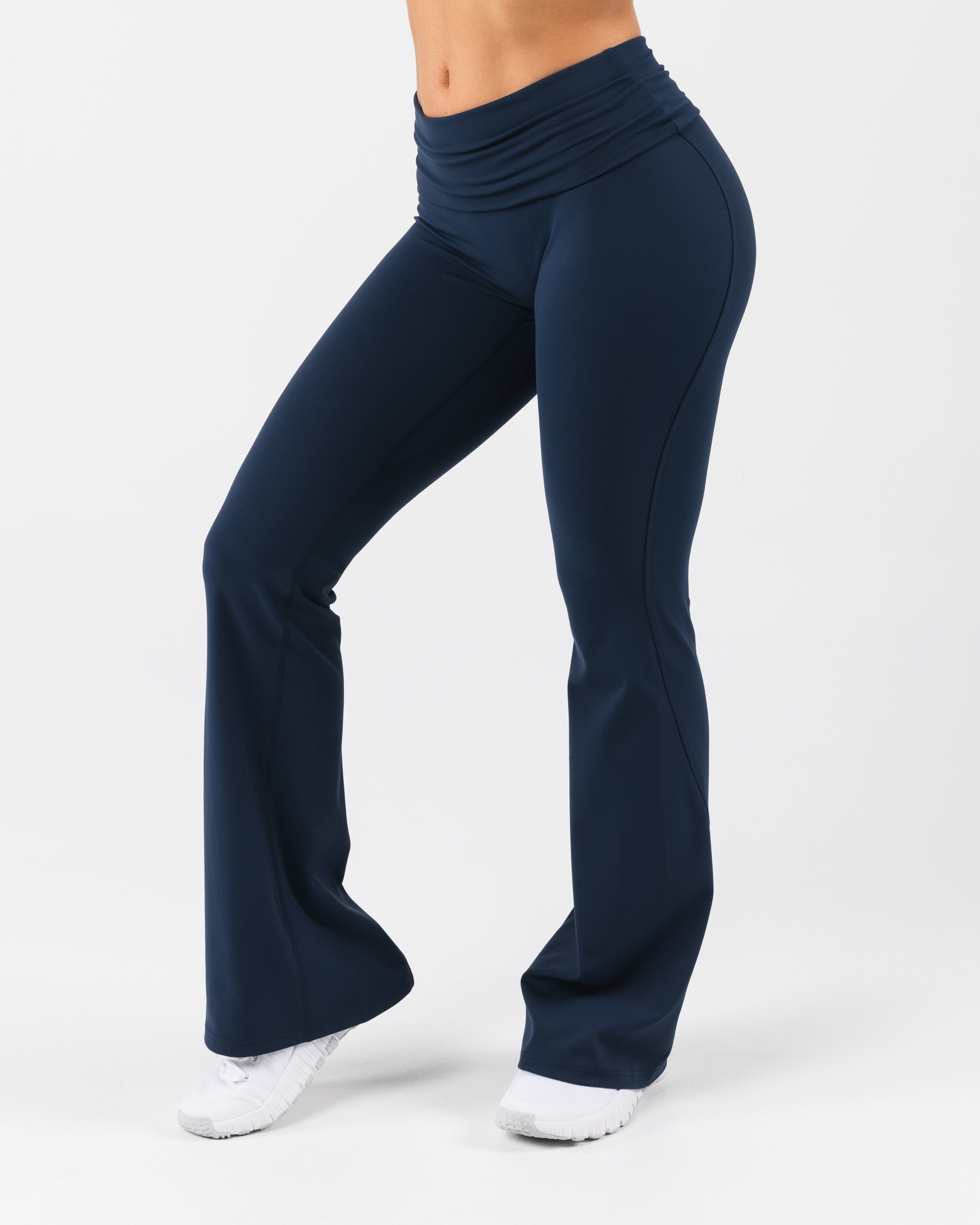 Aura Foldover Flare Yoga Pants for Women - High Waisted Stretchy Workout Leggings - Perfect for Yoga, Gym, Running & Lounge Wear