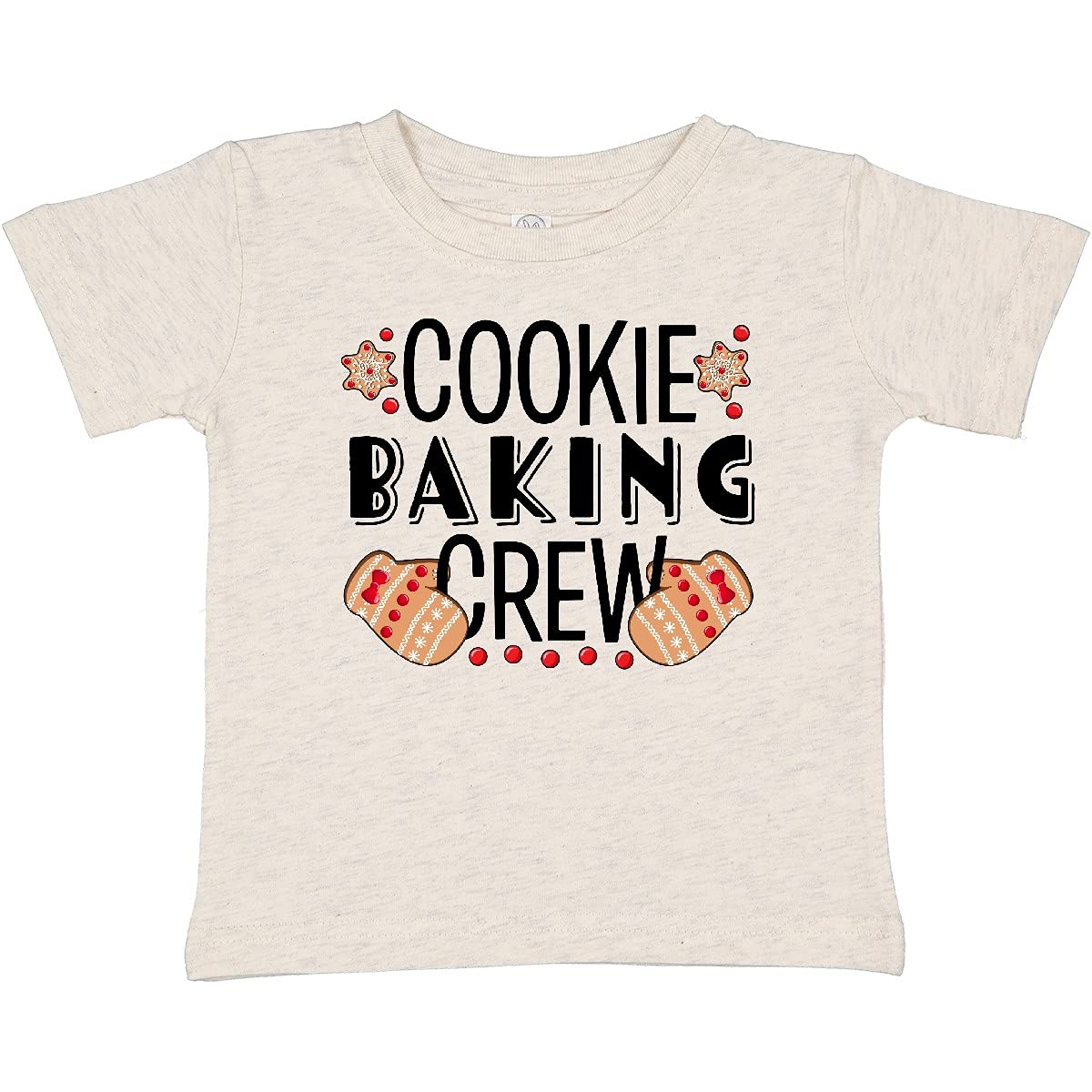 Inktastic Christmas Cookie Baking Crew Baby T-Shirt with Oven Mitts - Festive Holiday Baking Outfit for Toddlers & Kids (Perfect for Christmas Cookie Parties & Family Baking Activities)