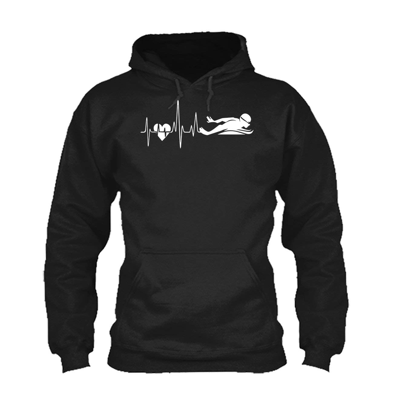 Light Red Swimming Heartbeat T-Shirt for Men & Women - Comfortable & Stylish Activewear for Swimming, Gym, and Casual Wear