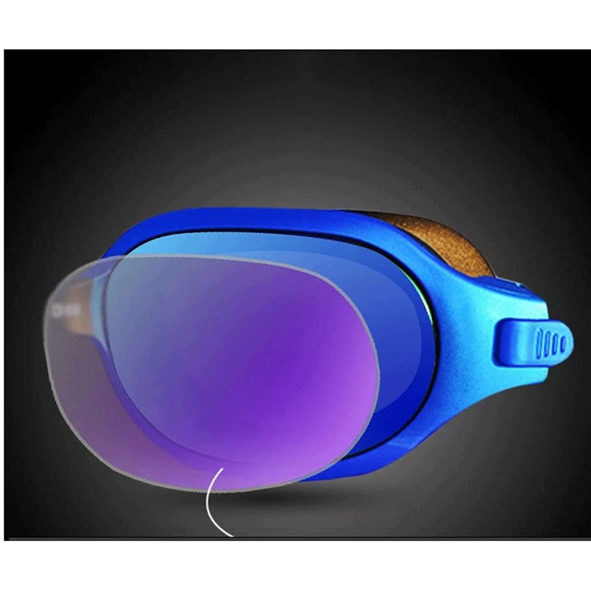 Anti-Fog UV Protection Swim Goggles for Adults & Kids - No Leak Wide View Swimming Goggles for Men, Women, Youth - Pack of 1 (Color: Blue) - Perfect for Pool, Beach, and Competitive Swimming