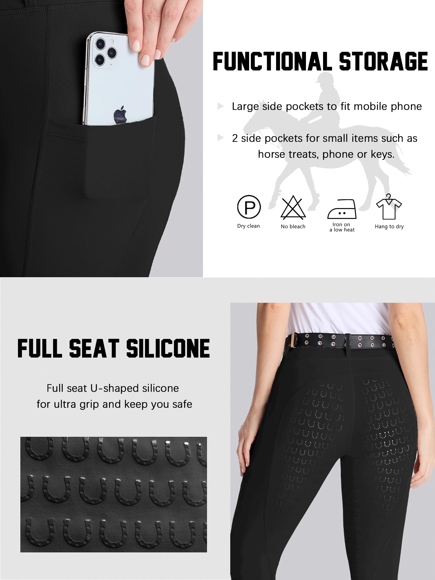 Women's Equestrian Riding Pants with Full Seat Silicone Grip - Breathable Stretch Breeches for Horseback Riding & Training | Perfect for Dressage, Jumping, and Stable Work
