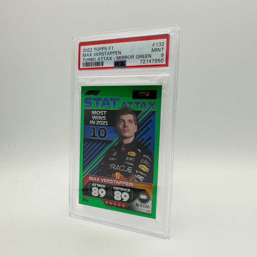 PSA 9 Graded Max Verstappen Turbo Attax 2022 Trading Card Set of 5 Limited to 500 - Perfect for F1 Collectors, Sports Memorabilia Displays & Racing Fans