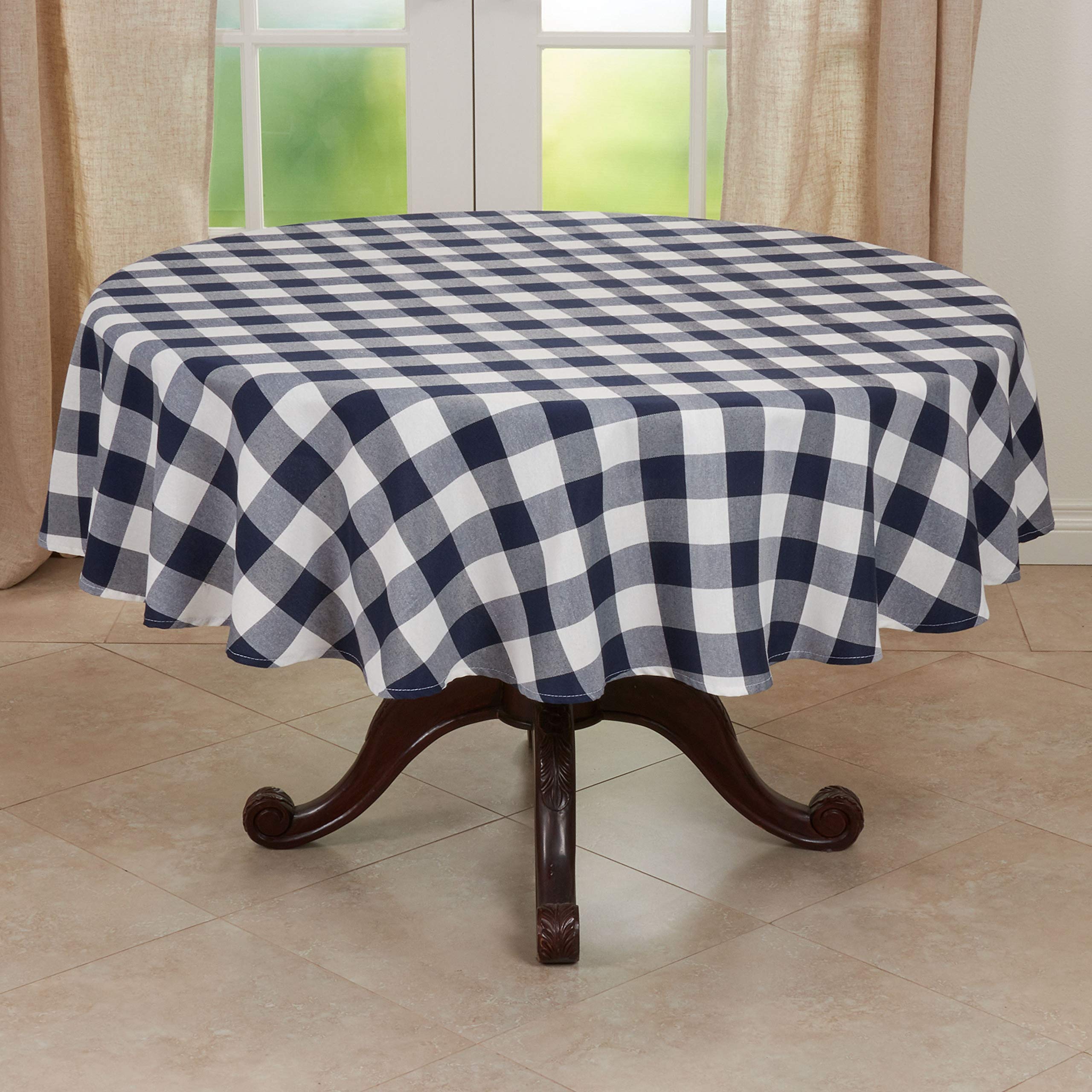 Premium SARO LIFESTYLE Cotton Blend Buffalo Plaid Tablecloth - 70