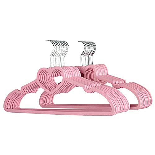 Durable Heart Pattern Coat Hangers for Adults & Kids - 15Pcs Pink Clothes Hangers for Wardrobe Organization - Perfect for Closet, Laundry Room, and Travel Storage