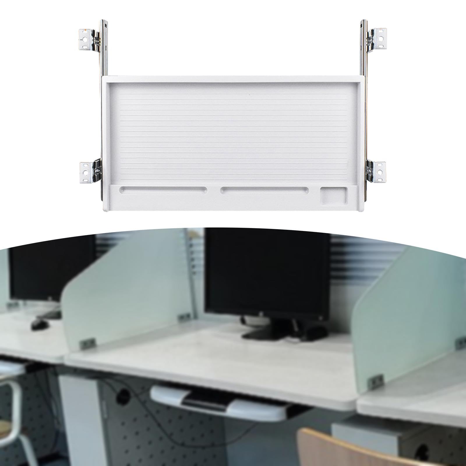 Under Desk Keyboard Tray - Slide Out Ergonomic Keyboard Platform with Screws, White | Space Saving Desk Organizer for Home Office & Study | Computer Workstation Accessory for Comfortable Typing
