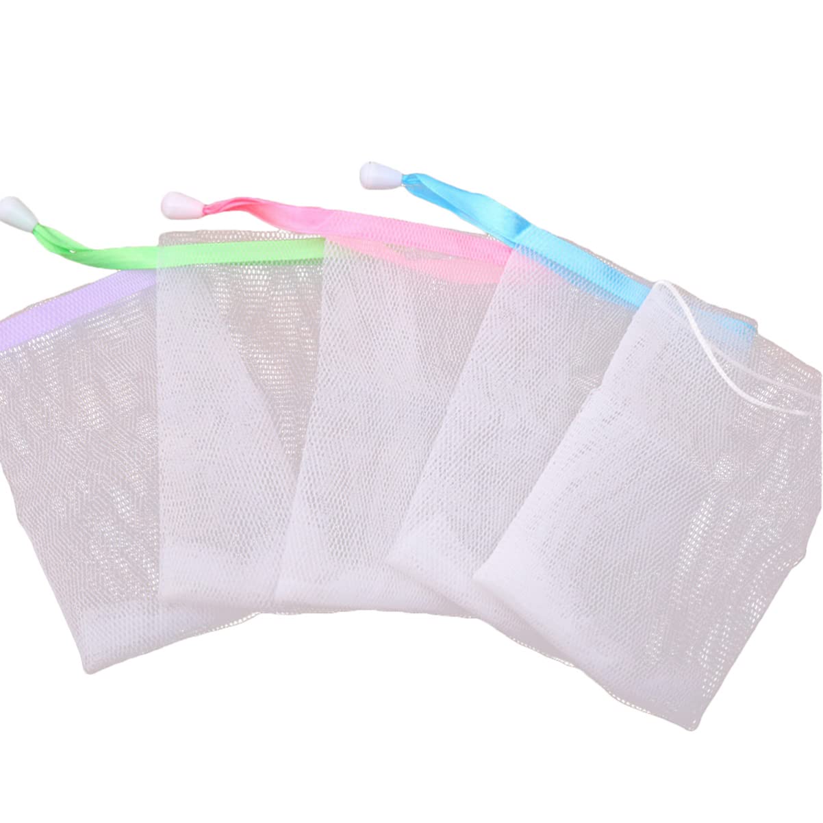 Baluue 10-Pack Mesh Soap Saver Bags - Reusable Facial & Body Cleansing Pouches for Exfoliating, Travel & Eco-Friendly Bath Accessories