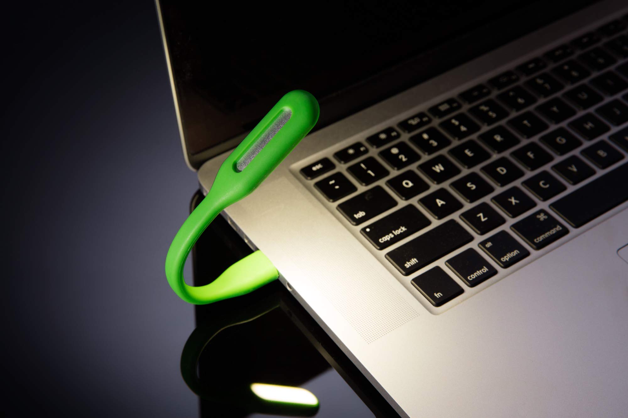 USB-Powered LED Laptop & Reading Light - Adjustable Bendable Gooseneck Desk Lamp for Computer, Study, Office - High Intensity Eye-Caring Light for Night Work, Gaming & Bedtime Reading (Green)