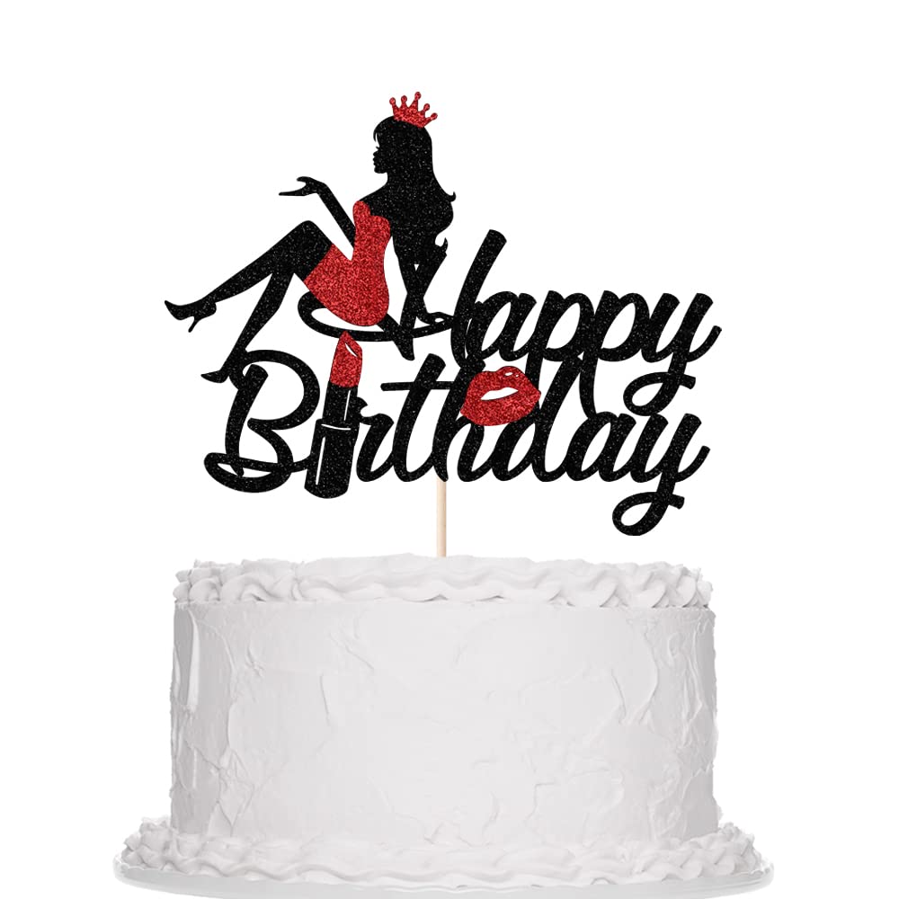 Happy Birthday Cake Toppers for Girls - 'It's My Birthday I'm Queen' Crown & Heels Glitter Cake Decorations | Sweet Birthday Party Supplies for Princess Theme | Perfect for Birthday Cakes, Cupcakes & Dessert Tables