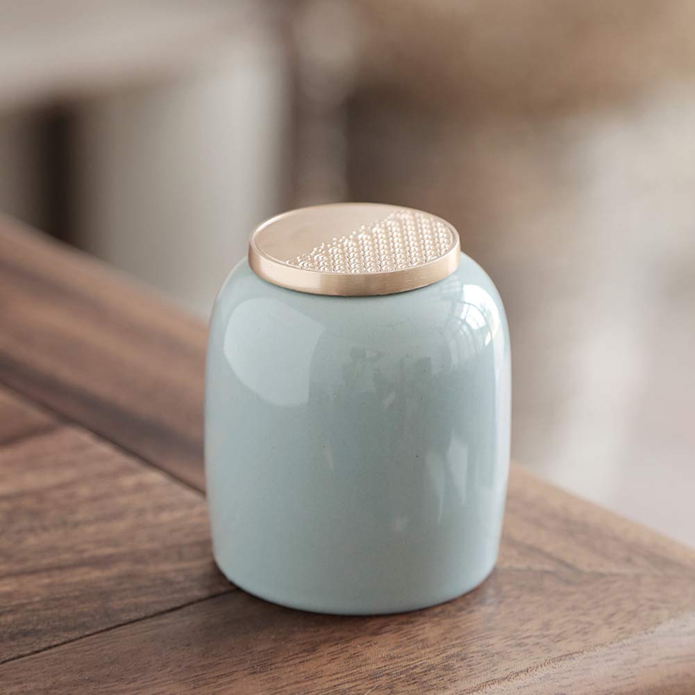 Ceramic Coffee Sugar Tea Storage Canister - 1 Piece Kitchen Organizer for Food Storage (3x2.8 Inch, Gray) | Perfect for Pantry, Coffee Station & Kitchen Counter Organization