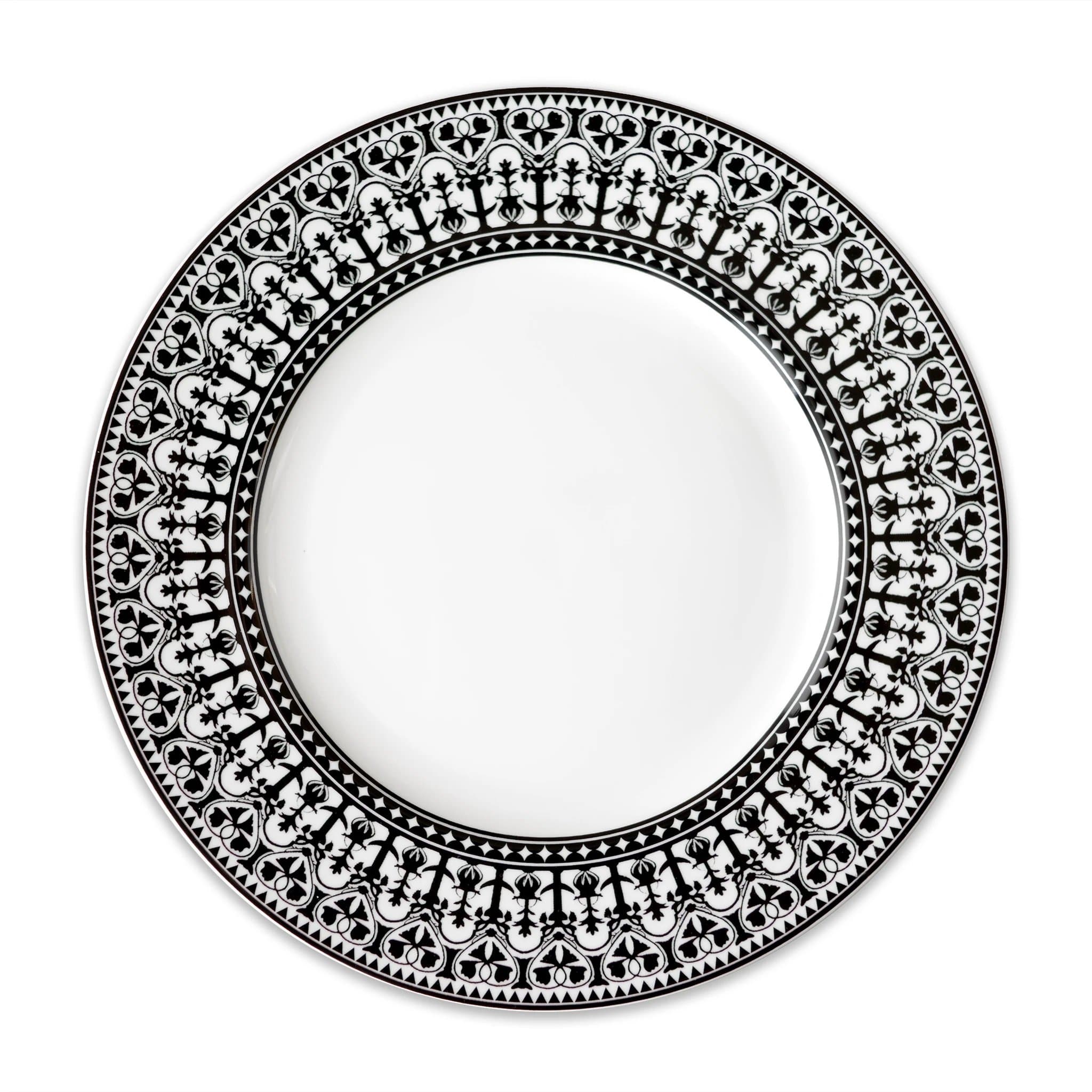 Elegant Black and White Porcelain Dinner Plate Set - Premium Ceramic Plates for Formal Dining, Wedding, and Holiday Gatherings - Dishwasher & Microwave Safe