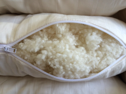 Holy Lamb Organics Wooly Down Bed Pillow - Premium Eco-Friendly Wool Pillow for Side, Back & Stomach Sleepers | Hypoallergenic & Temperature Regulating | Perfect for Allergy Sufferers & Hot Sleepers