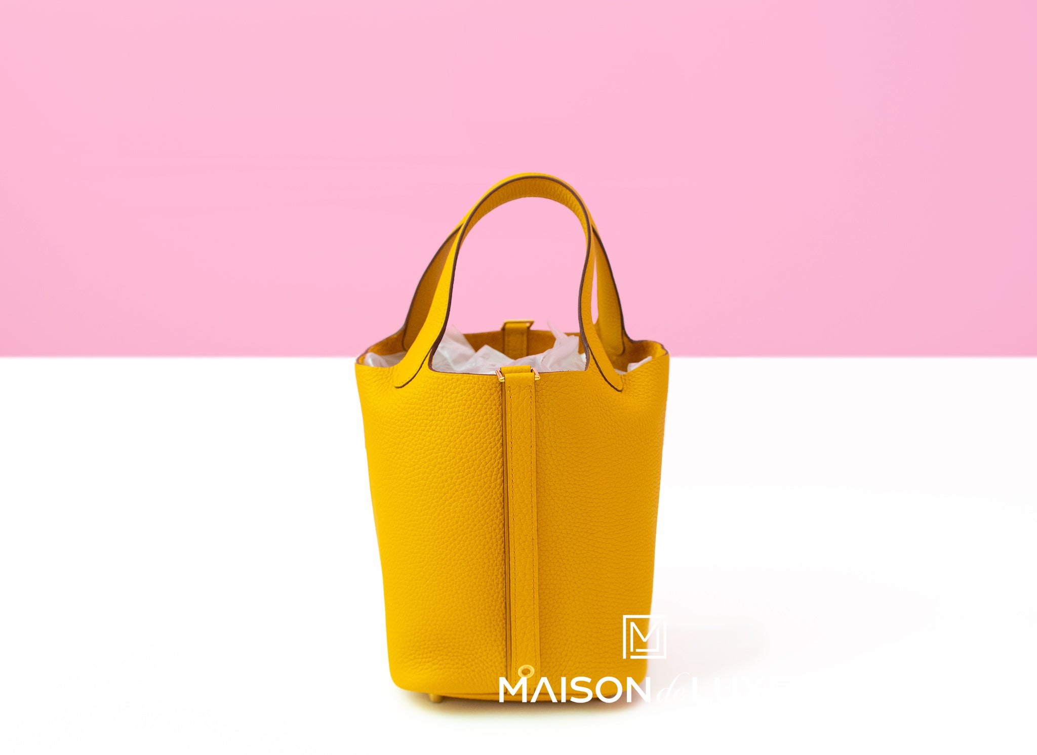 Hermes Picotin Lock 18 Handbag in Jaune Ambre - Luxury Leather Tote Bag for Women, Perfect for Everyday Use, Shopping & Travel
