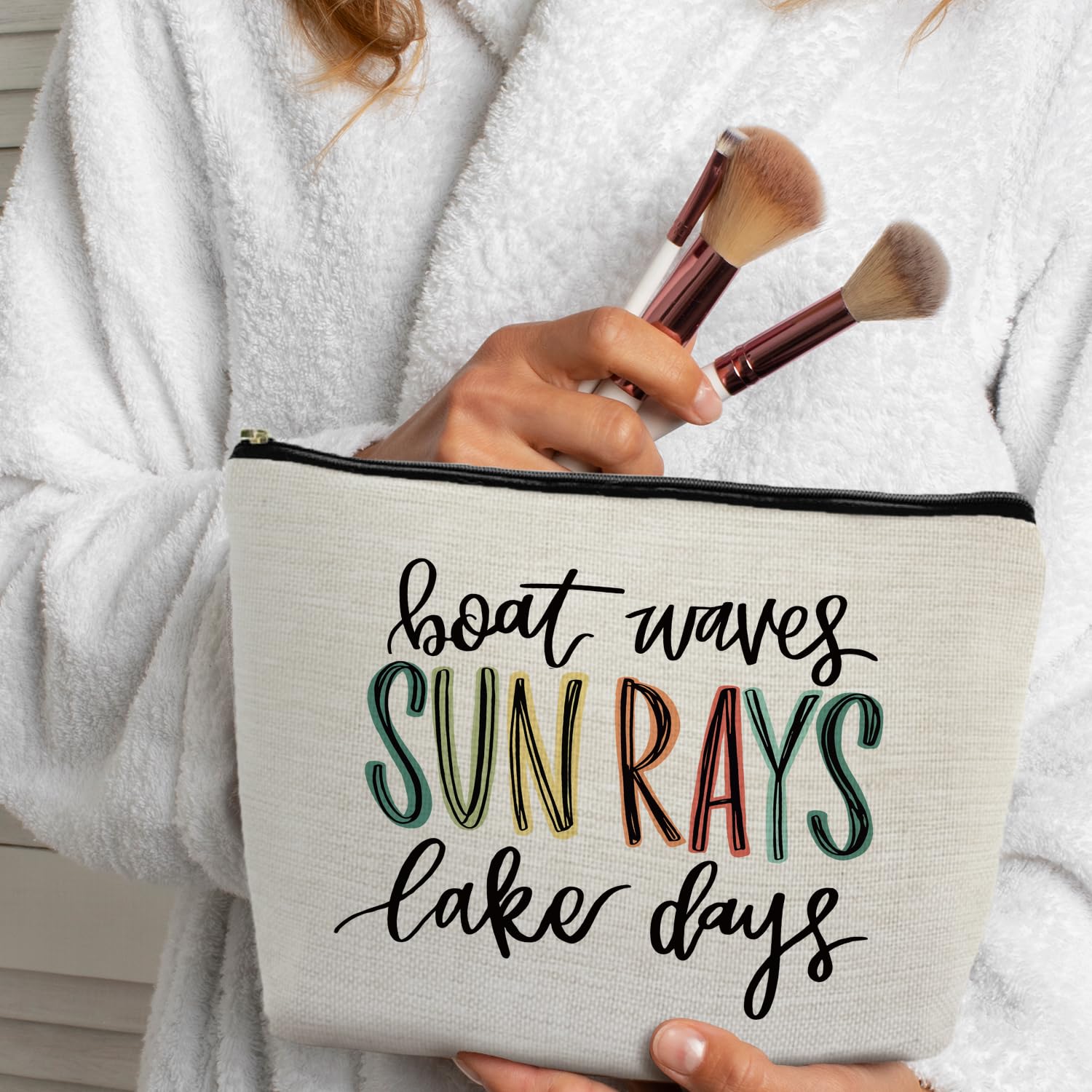 Lake Life Makeup Bag for Women - Small Travel Cosmetic Bag with Zipper, Perfect for Purse & Lake House Gifts - Ideal for Travel, Beach Trips & Everyday Use