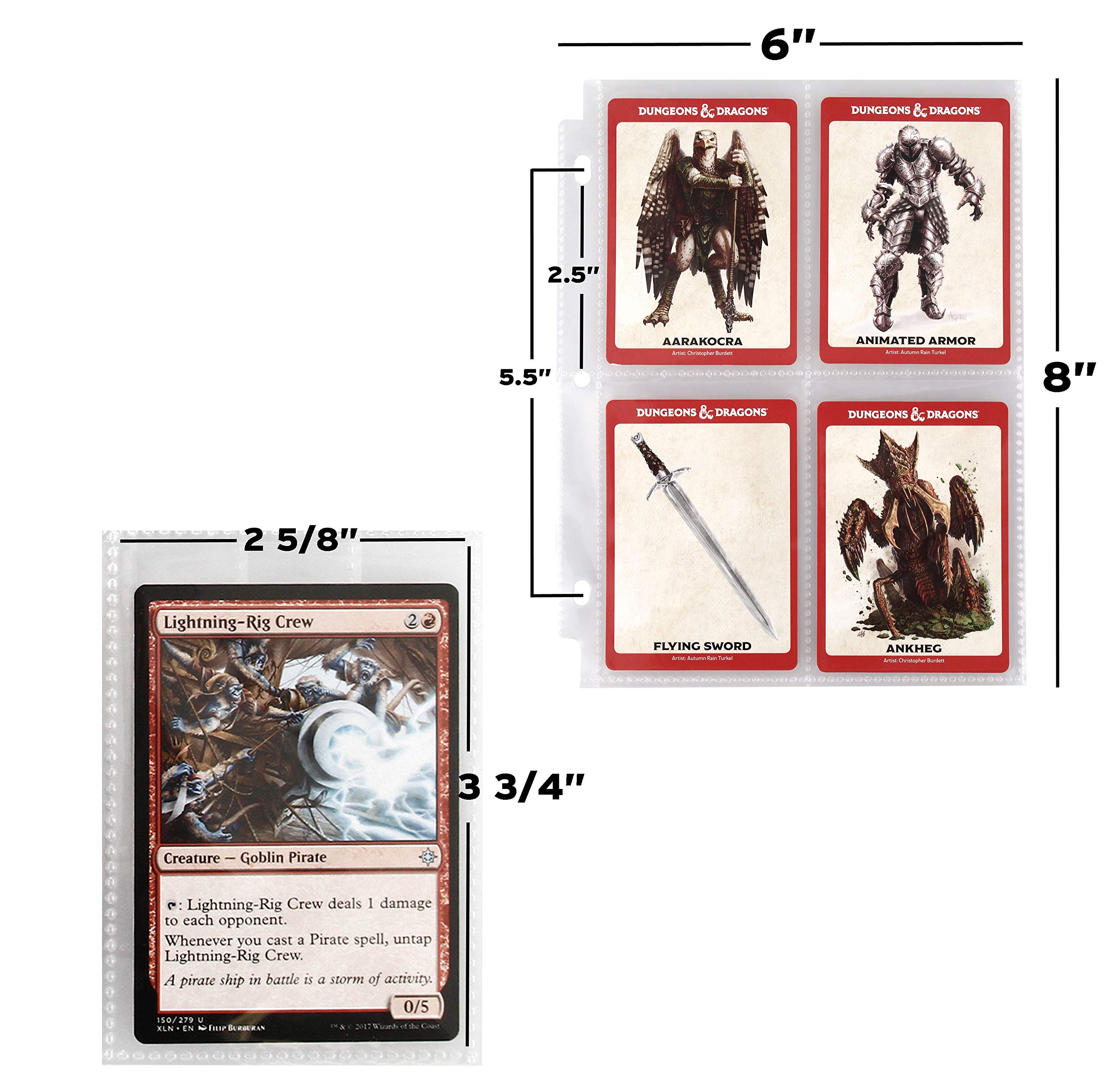 Premium 4-Pocket Trading Card Pages (30-Pack) - 2 5/8