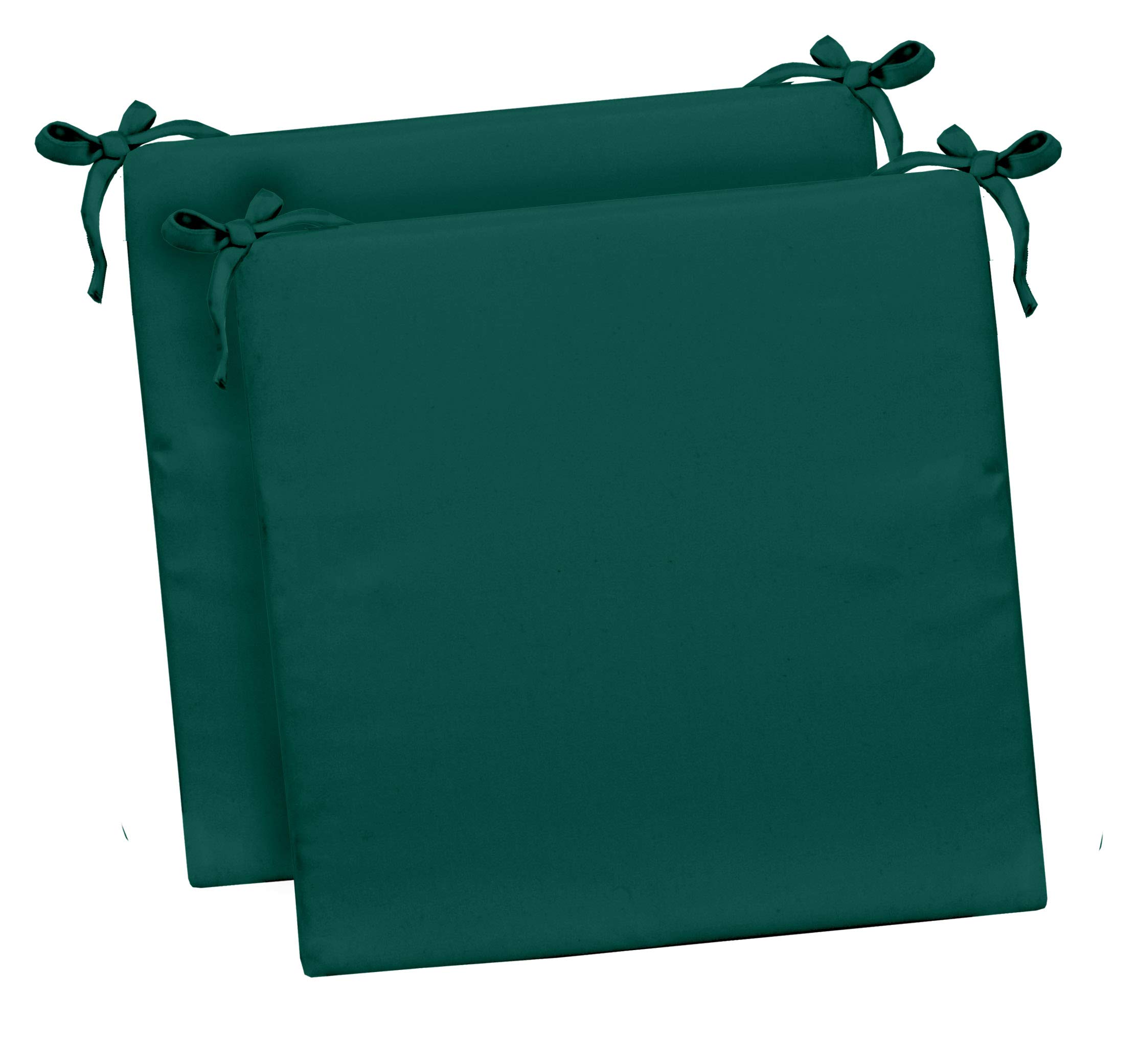 RSH DECOR: 2-Pack Outdoor Foam Seat Cushions 17x17x2 Inches - All-Weather Spun Fabric Square Patio Chair Cushions - Peacock Design - Perfect for Garden, Deck, Poolside & Outdoor Furniture