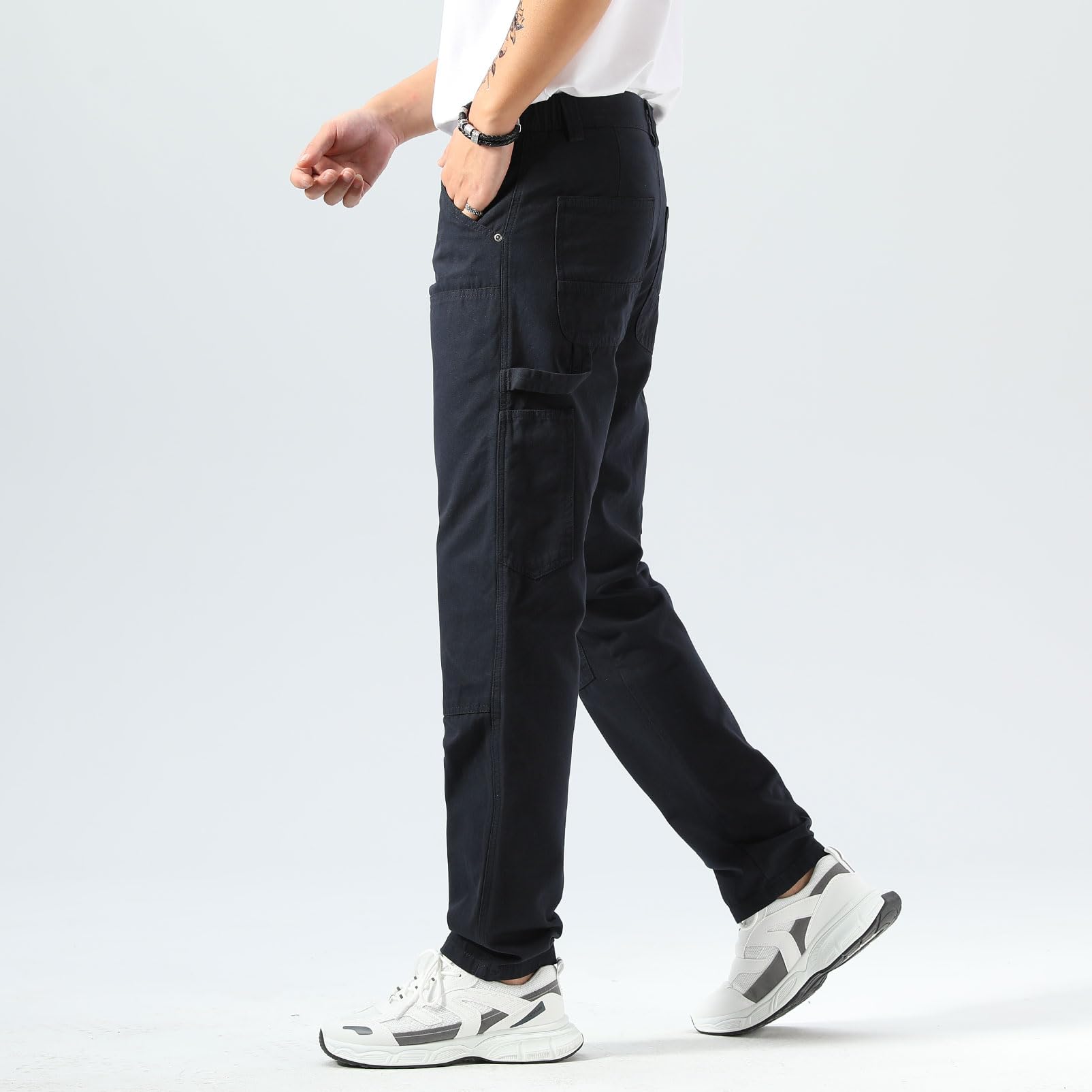 **Durable Men's Work Pants - Straight Fit Carpenter & Utility Pants with Double Knee, Twill Fabric - Ideal for Construction, Painting & Outdoor Labor**