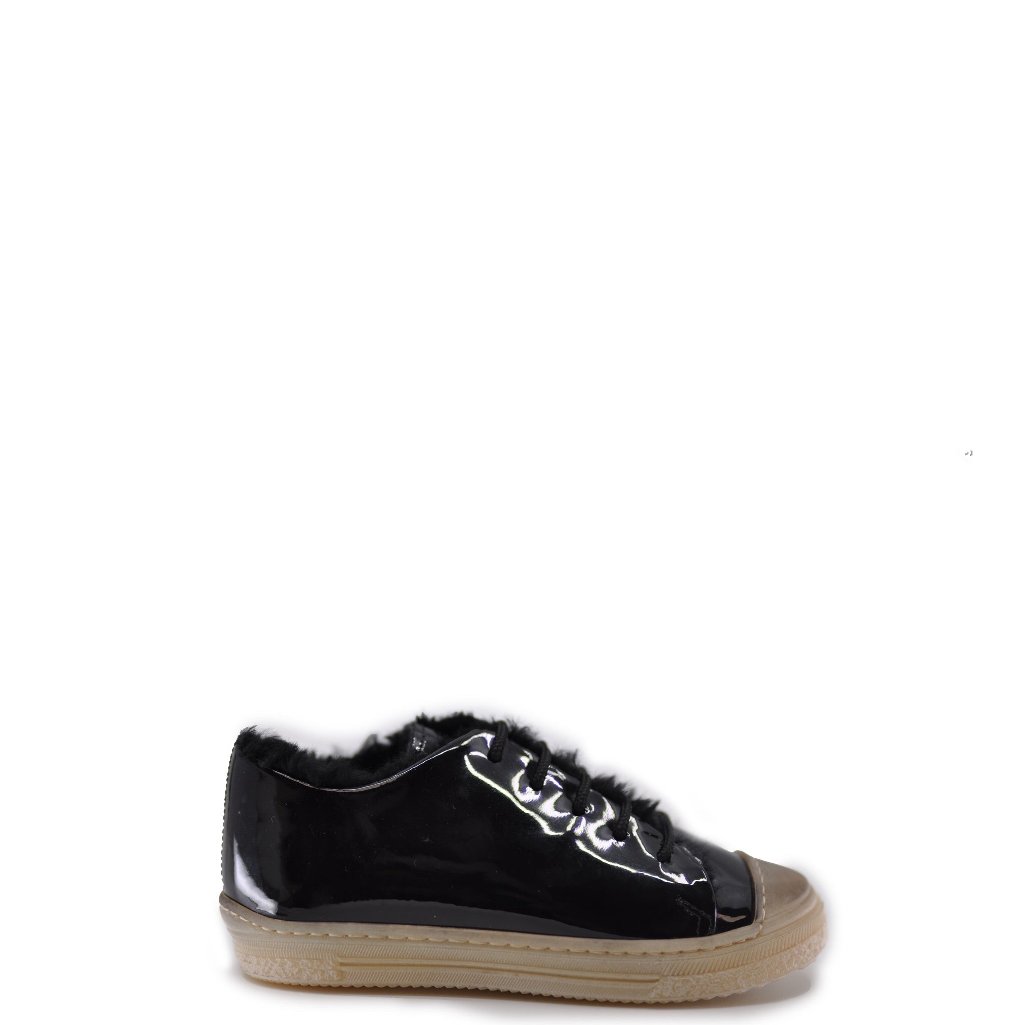 Pepe Black Patent Fur Sneakers - Stylish Women's Fashion Sneakers for Casual Wear & Outdoor Activities
