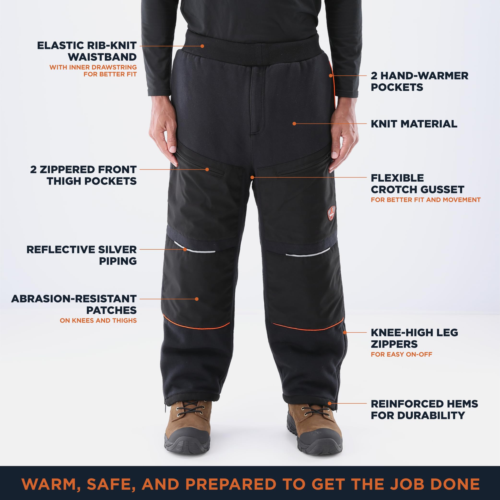 RefrigiWear PolarForce Lightweight Insulated Sweatpants for Men & Women - Thermal Winter Pants for Cold Weather, Outdoor Work & Snow Activities (Hunting, Skiing, Ice Fishing)