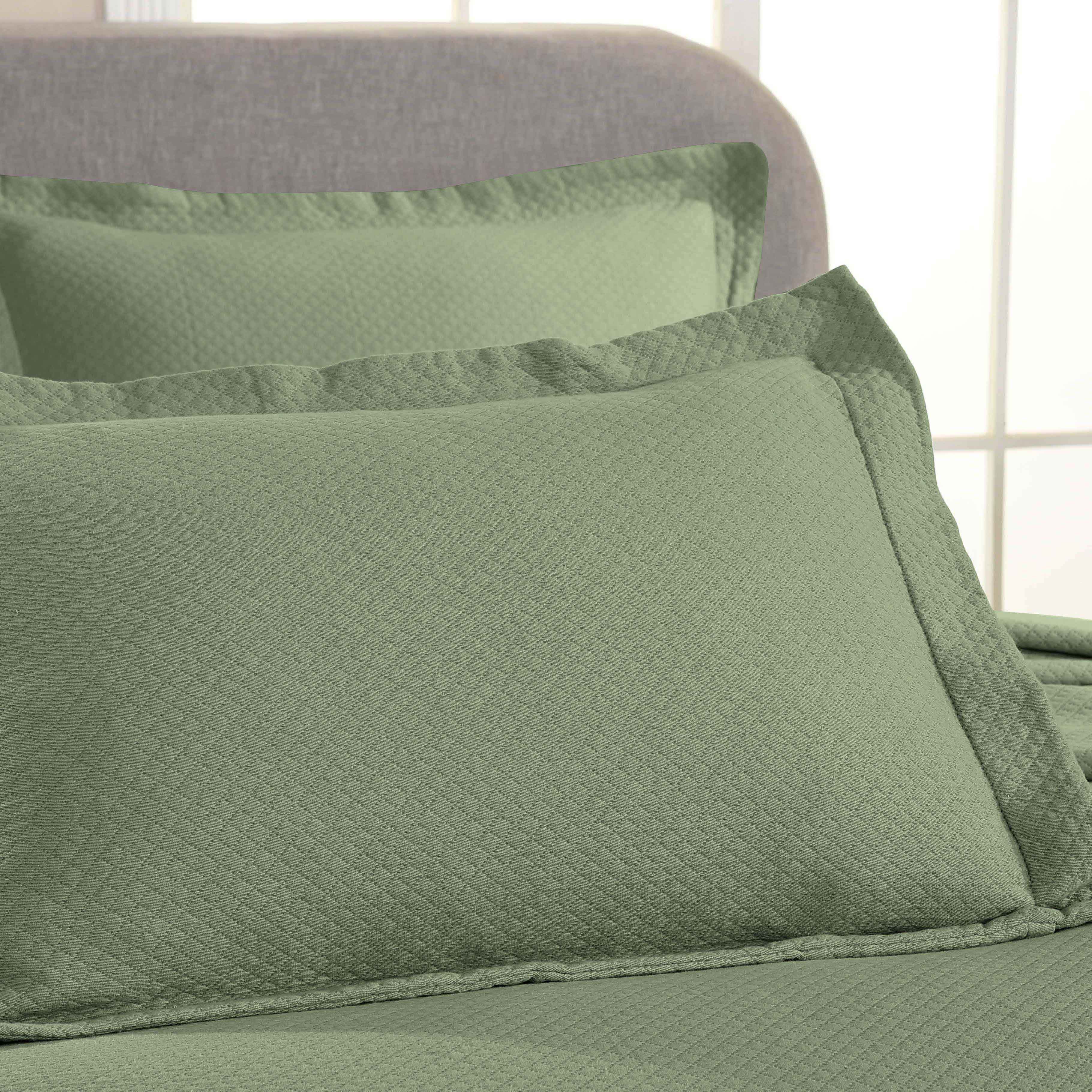Luxury Jacquard Matelassé Cotton Diamond Solitaire Bedspread Set - Queen Size Bedding Coverlet for Master Bedroom, Guest Room & Hotel Decor