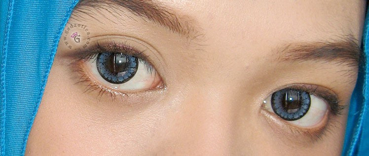 Ellen Panda PM Blue Colored Prescription Contact Lenses (2Pcs) - 6 Month Supply for Halloween, Cosplay & Costume Parties