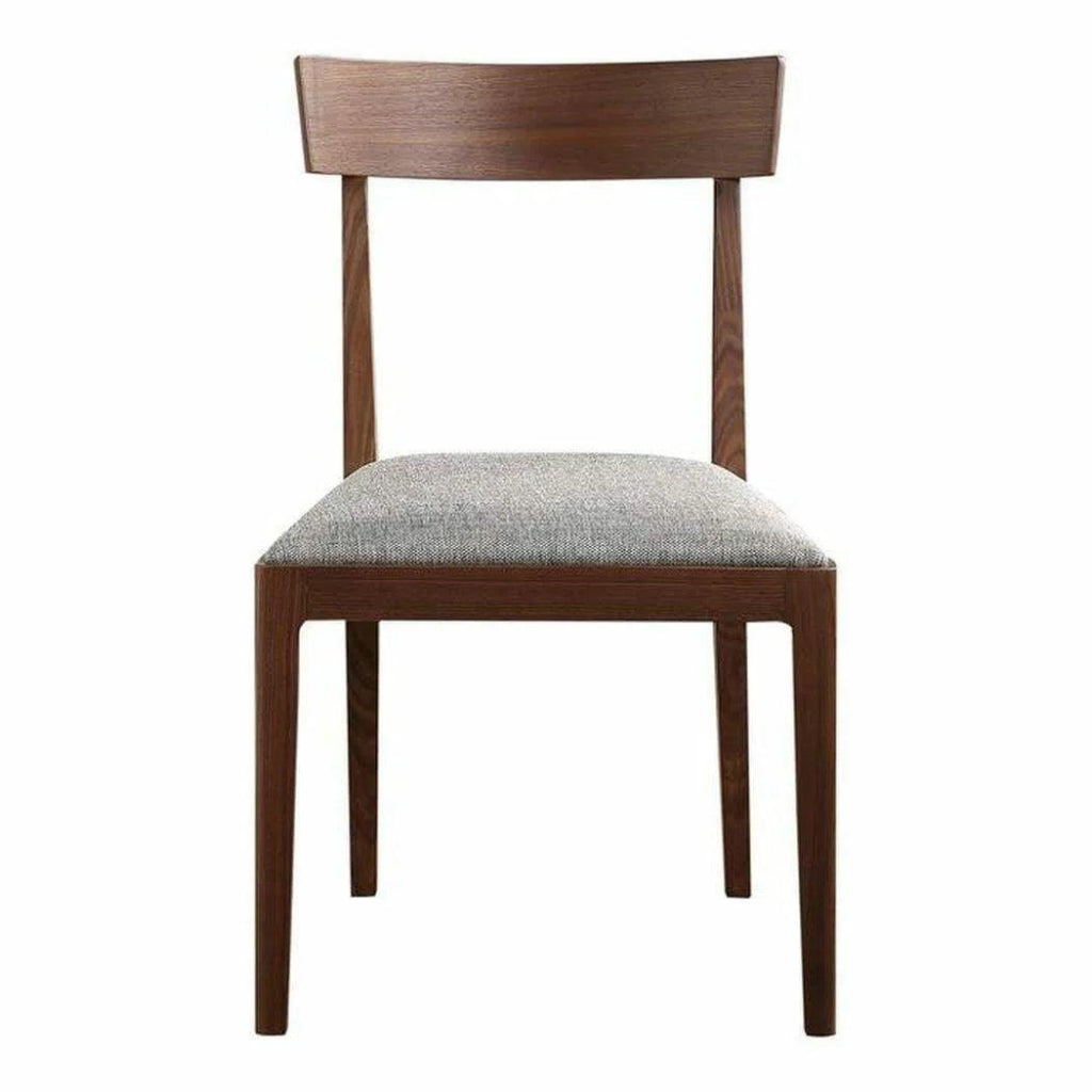 20 Inch Walnut Brown Dining Chair Set - Modern Wooden Kitchen Chairs for Dining Room, Restaurant & Home Decor