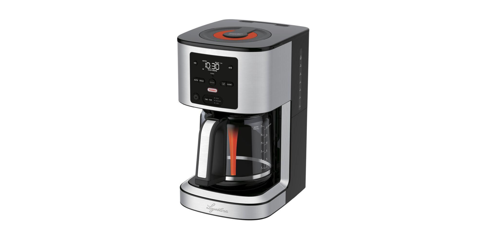 LAGOSTINA Thermobrew 14-Cup Programmable Coffee Maker with Auto Shutoff - Stainless Steel Drip Coffee Machine for Home & Office Use (Model KM422051) - Perfect for Morning Brews, Entertaining Guests, and Office Coffee Stations