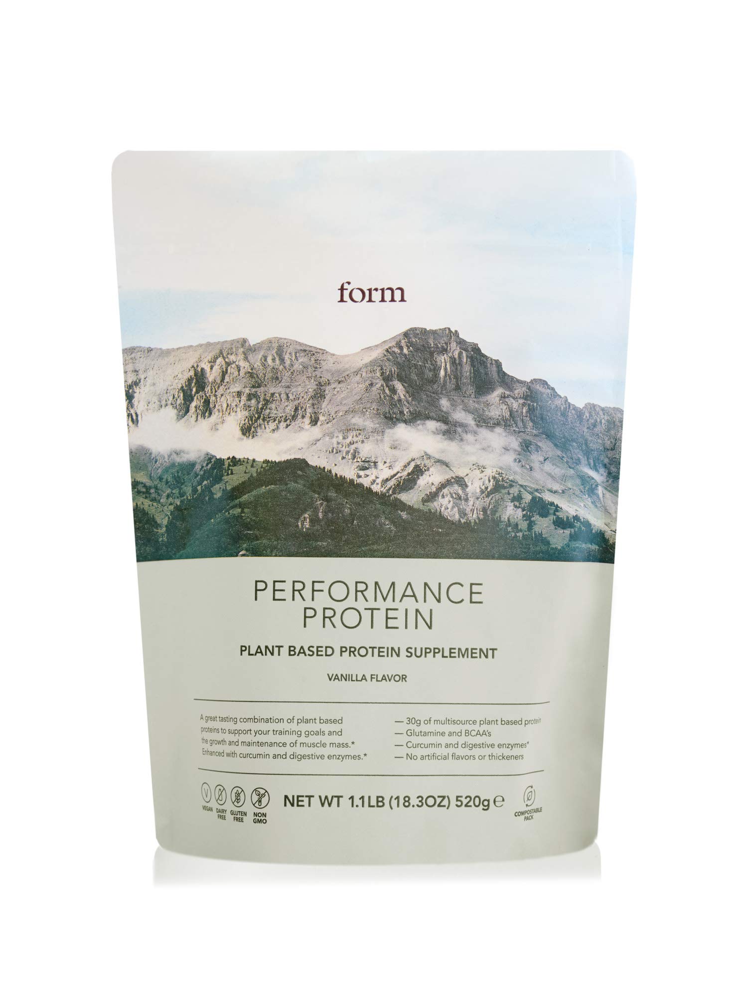 Form Performance Protein - Vegan Plant-Based Protein Powder with 30g Protein per Serving, BCAAs & Digestive Enzymes | Post-Workout Recovery | Great Taste with Water (Vanilla) | Ideal for Gym, Fitness & Active Lifestyle