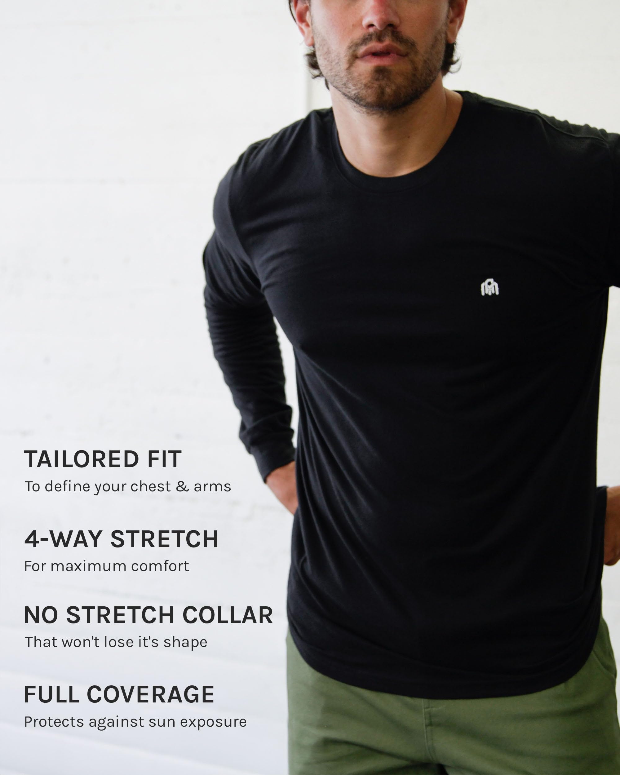 INTO THE AM Men's Long Sleeve T-Shirts | Casual Work Shirt | Sizes S-3XL | Perfect for Office, Outdoor & Everyday Wear