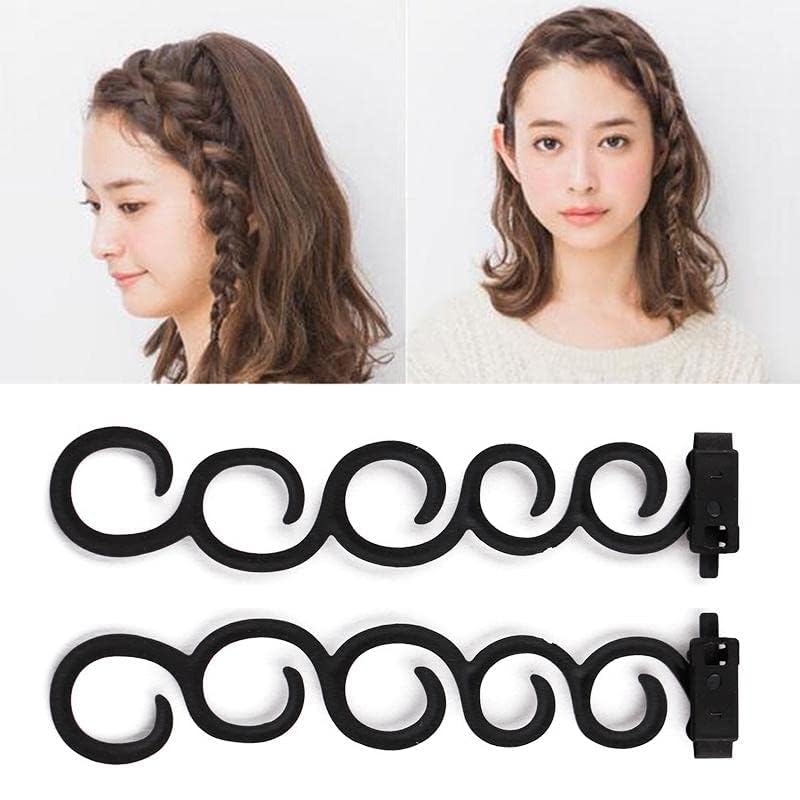 EPARTY Women's Hair Braiding Kit - 7 Piece French Braid Styling Tools Set for Women (Black) | Perfect for DIY Hairstyling, Parties, Weddings & Everyday Use