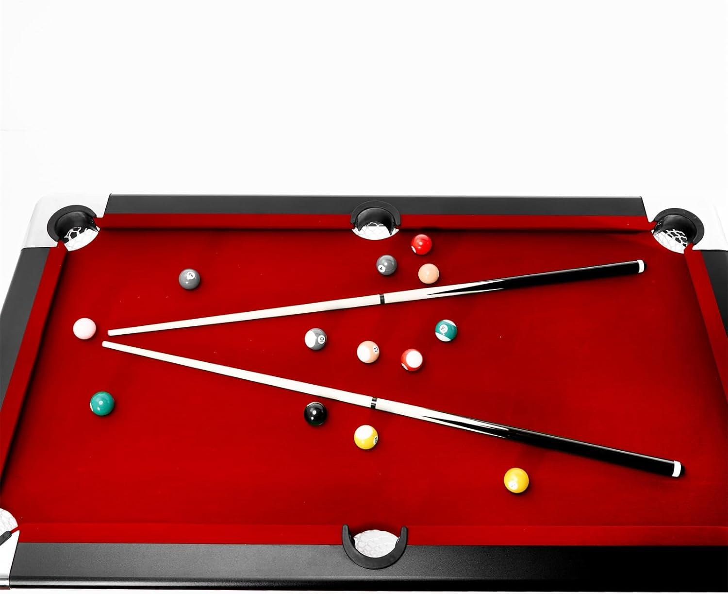 5.5ft, 6ft & 7ft Portable Foldable Billiard Pool Table Set with Balls, Cues, Chalks & Brush - Multi-Game Family Entertainment for Home, Game Room & Office